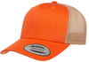 Yupoong 6606 Retro Trucker Cap | Rustic Orange/ Khaki