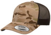 Yupoong 6606 Retro Trucker Cap | Multicam Arid/ Brown