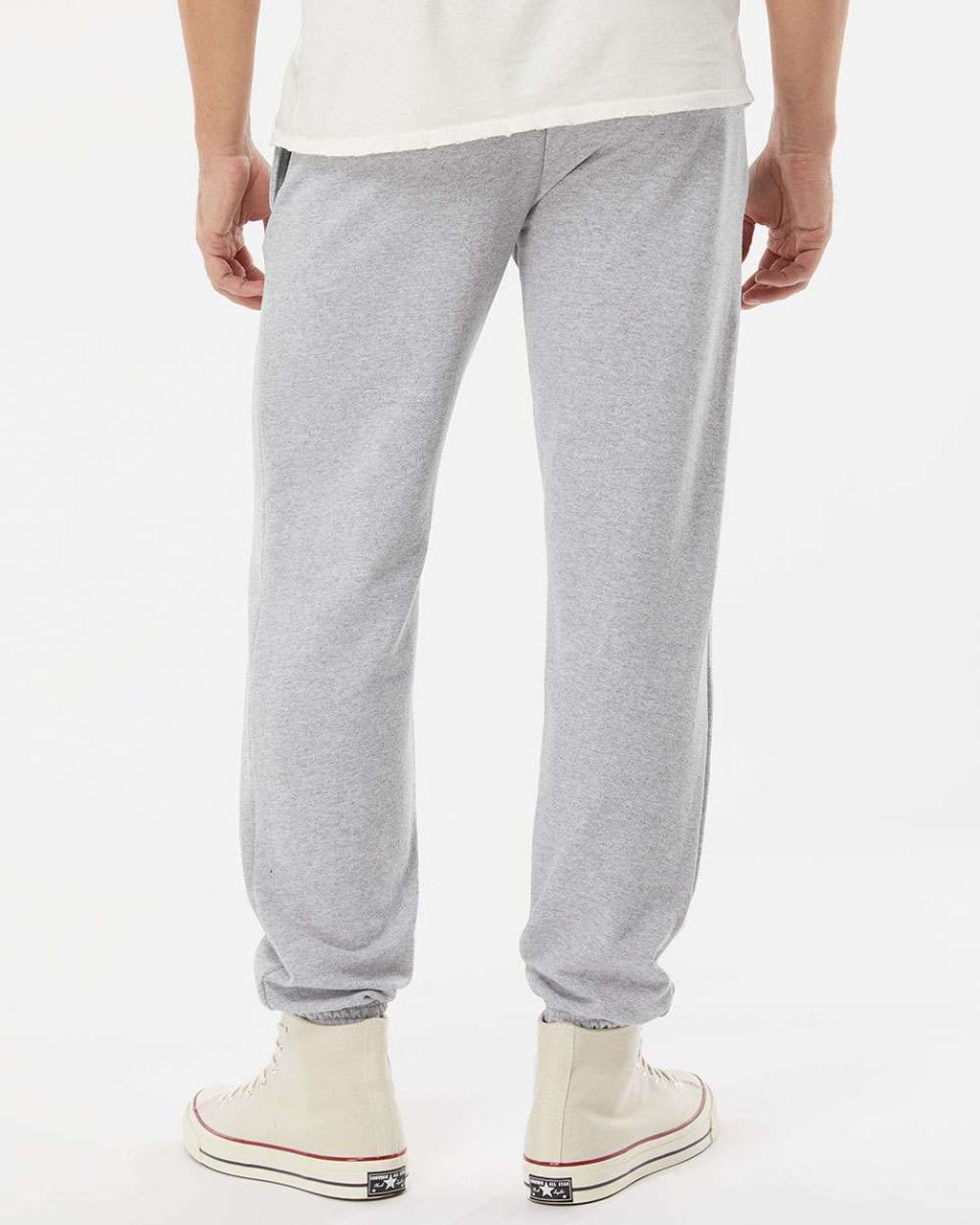 cuffed gray sweatpants