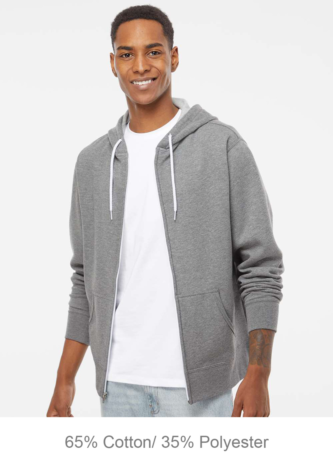 Independent AFX90UNZ Lightweight Full-Zip Hooded Sweatshirt