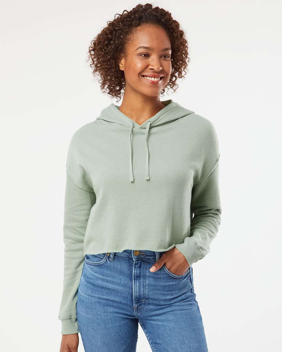 GREEN OVERSIZED HOODIE - WOMEN - SAGE