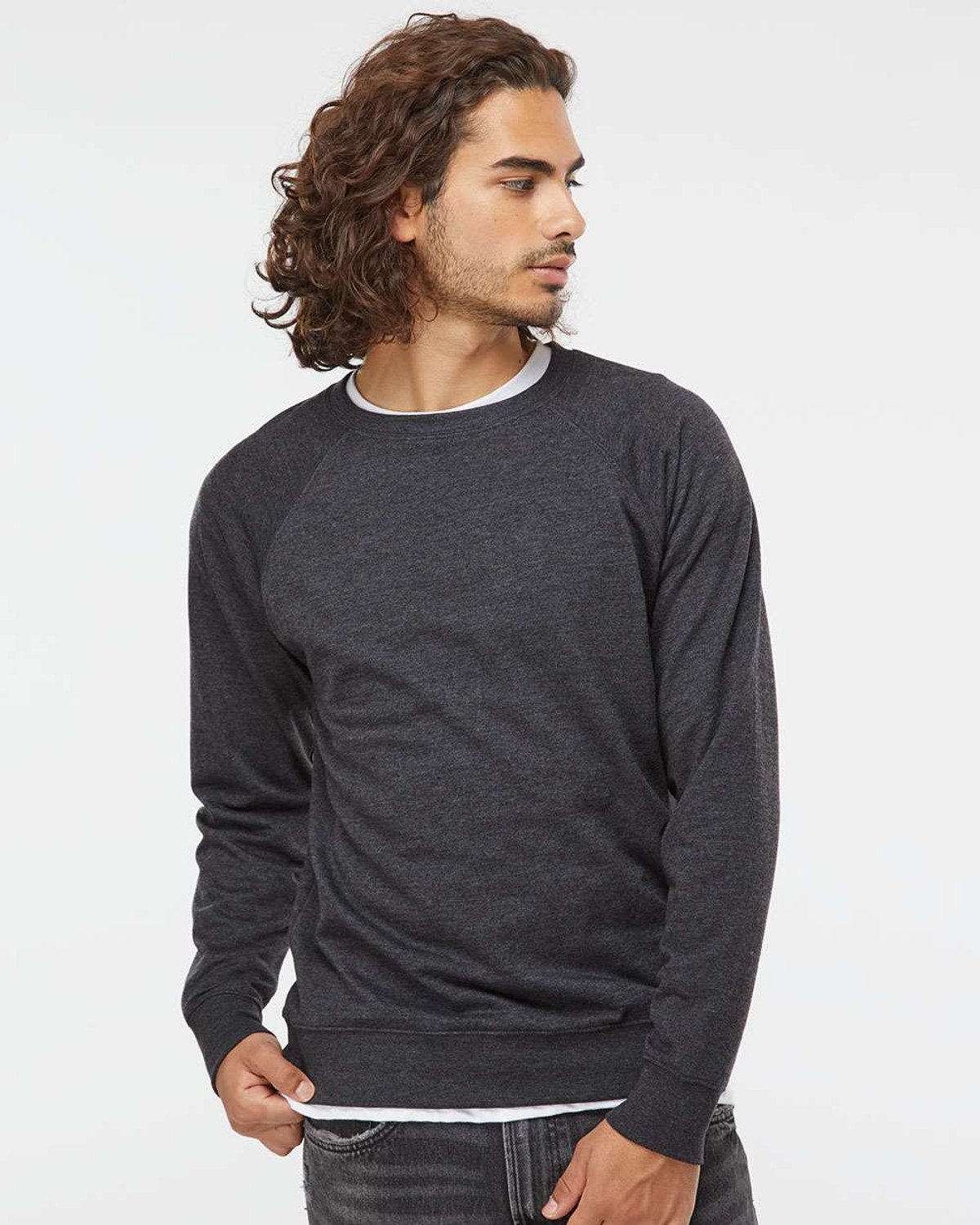 Independent Trading Co. SS1000C Icon Unisex Lightweight Loopback Terry  Crewneck Sweatshirt