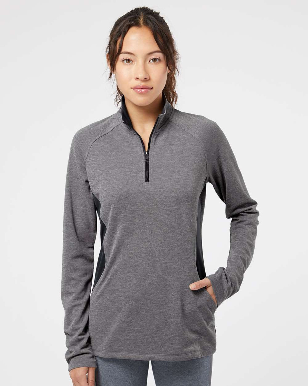 Grey quarter zip pullover on sale women's