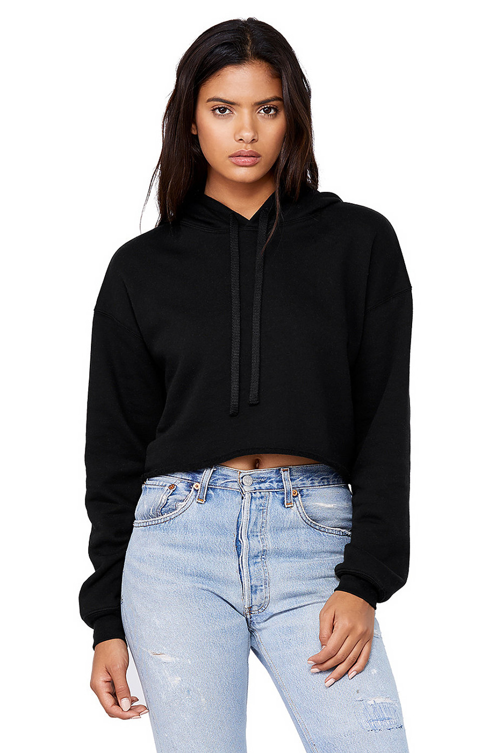 Crop top discount hoodie black