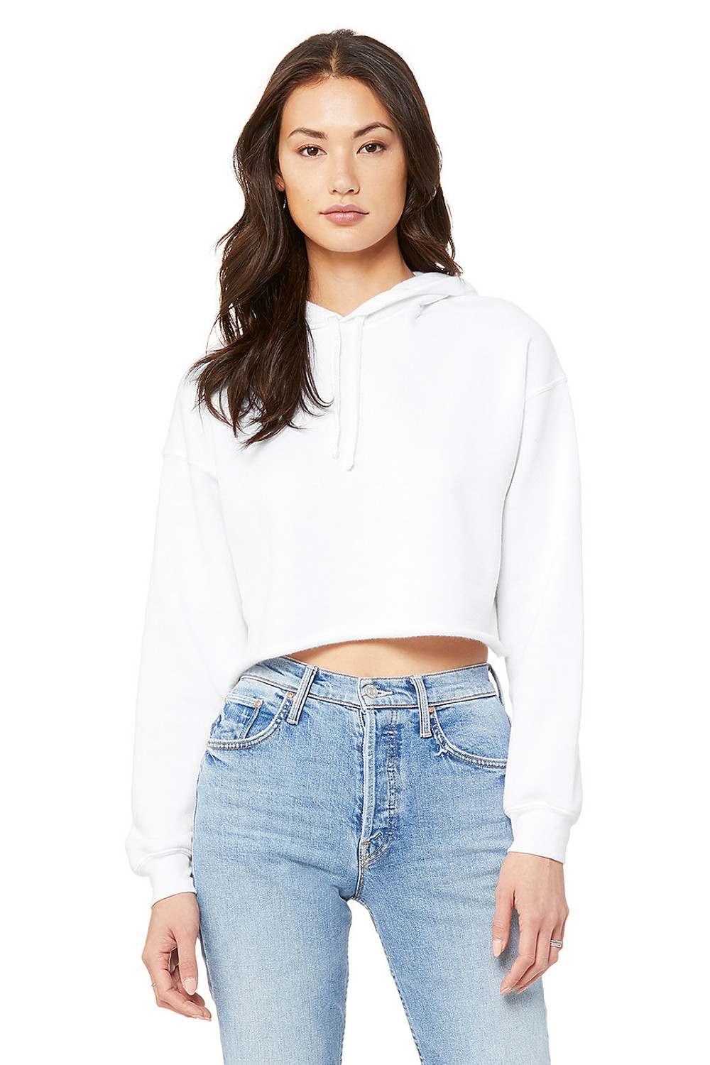 White crop deals hoodie women's