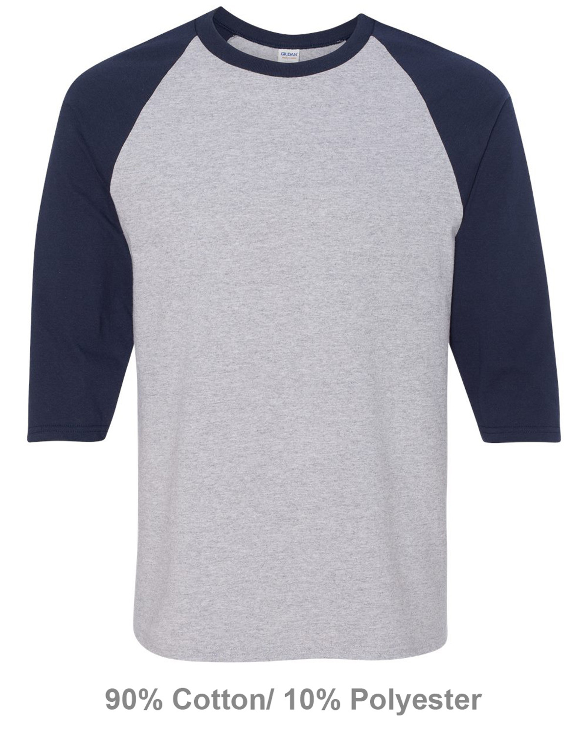 Men's Full Length Sleeve Raglan Cotton Baseball Tee Shirt, Black