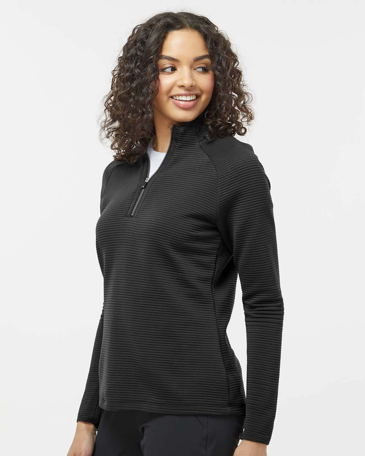 Adidas A589 Women's Spacer Quarter-Zip Pullover 