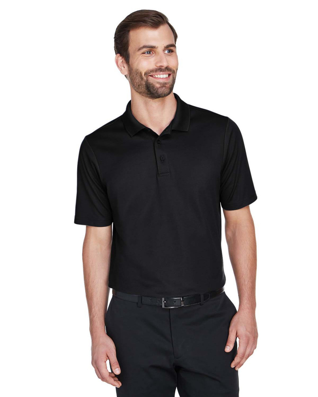 【ブラック（01）】Devin Polo Devon & Jones DG20 Men's CrownLux Performance Plaited Polo Shirt