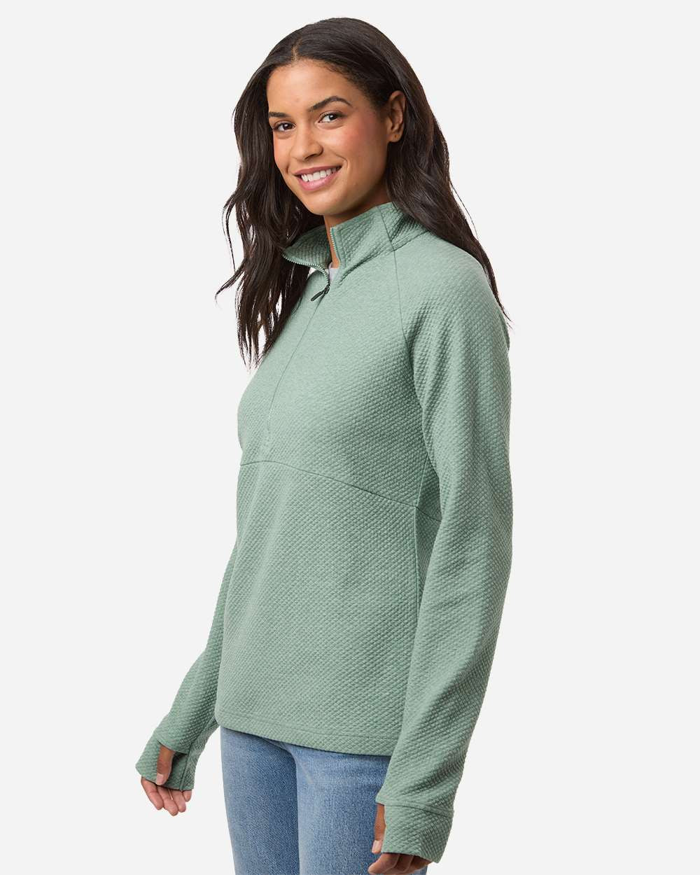 North End NE725W Ladies' Spirit Textured Quarter-Zip Sweatshirt