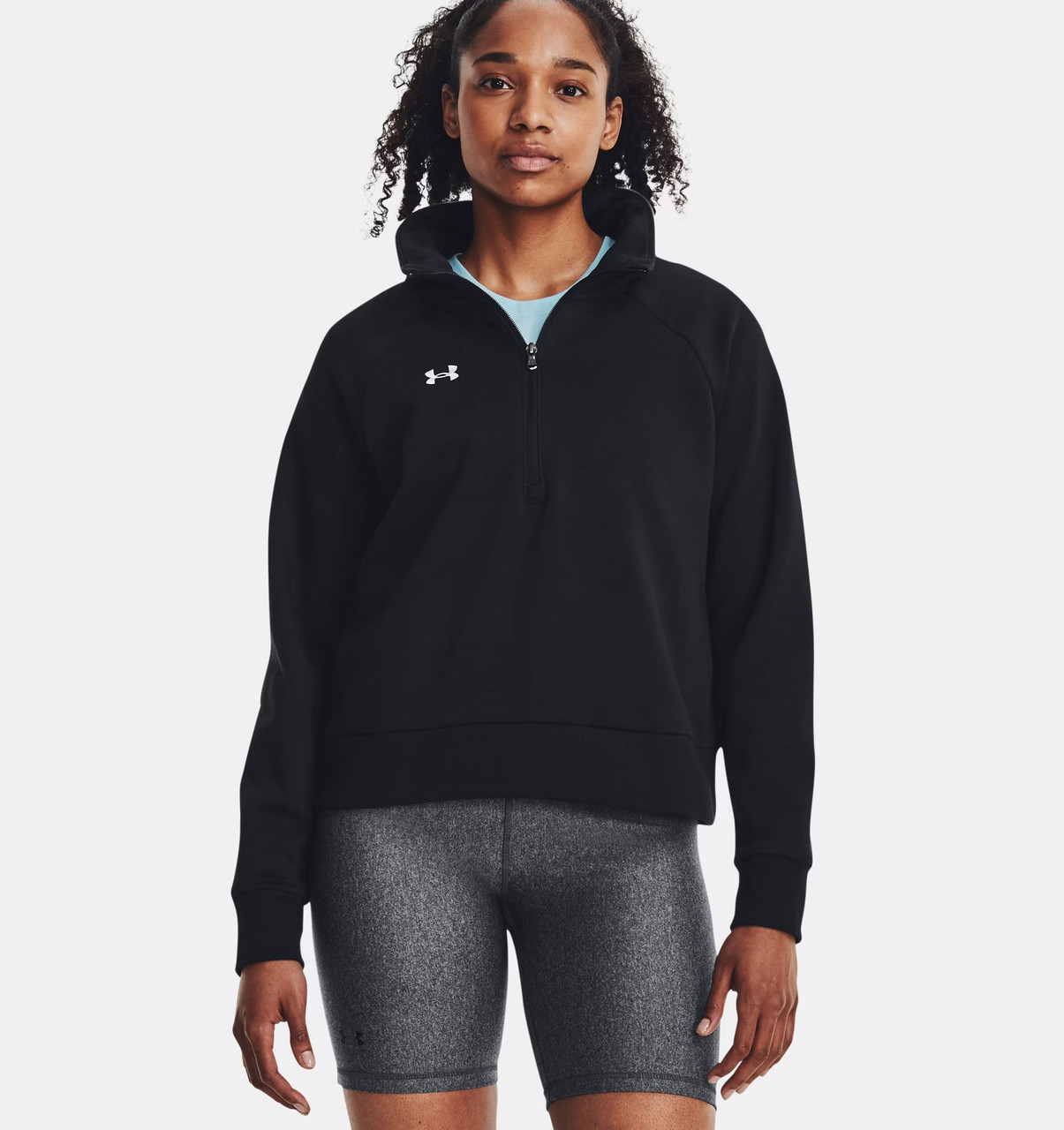 (取寄) アンダーアーマー レディース ライバル フリース パイプド 1/2 ジップ ブーディ Under Armour women Rival Fleece Piped 1/2 Zip Hoodie Black/White Under Armour 1379492 Ladies' Rival Fleece Quarter-Zip - T-shirt.ca