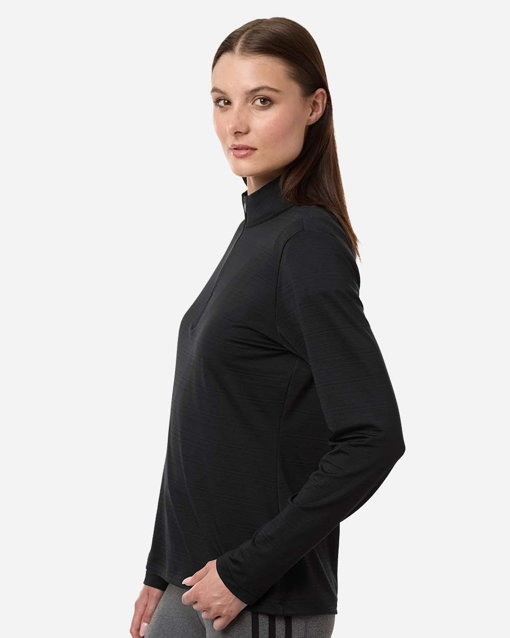 Adidas A709 Women's Textured Stripe Quarter-Zip Pullover - T-shirt.ca