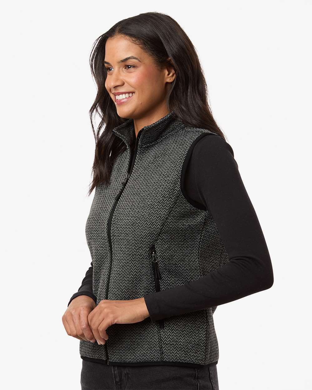 North End NE731W Women's Jasper Jacquard Fleece Vest - T-shirt.ca