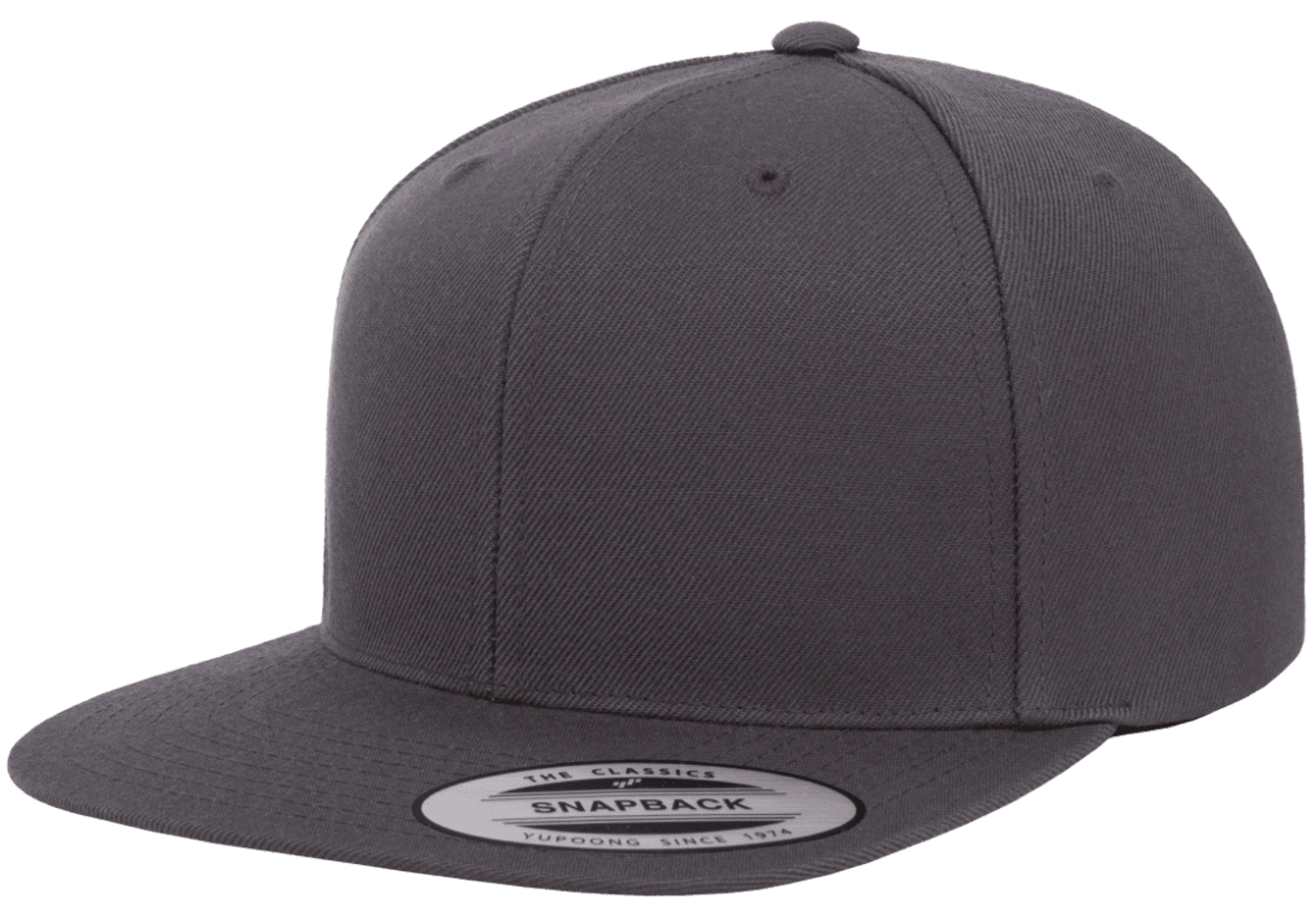 YP Classics Flat Bill Snapback Cap - 6089M Dark Heather / Adjustable