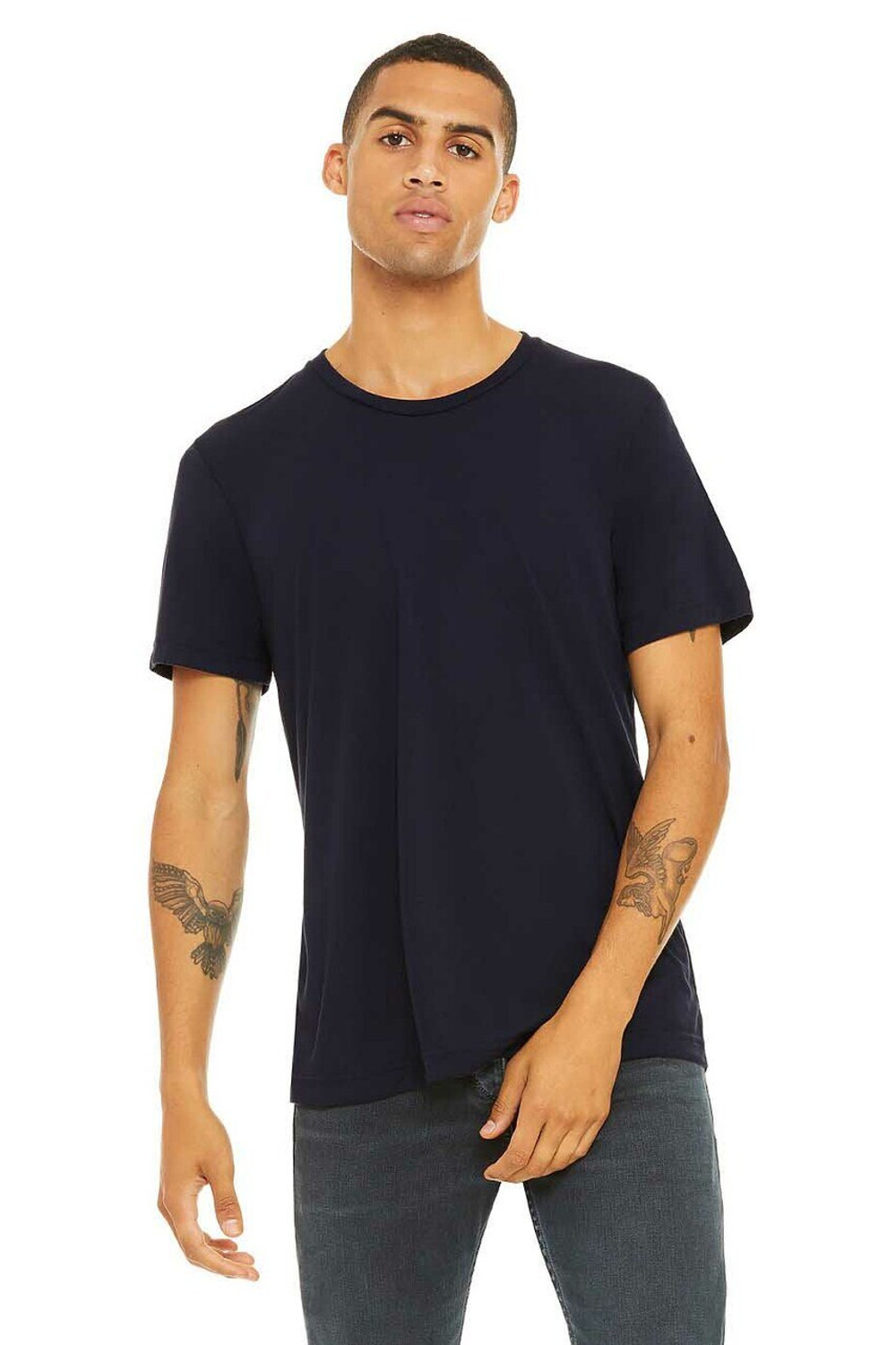 Short Sleeve Solid 1/2 Zip Shirt - Navy