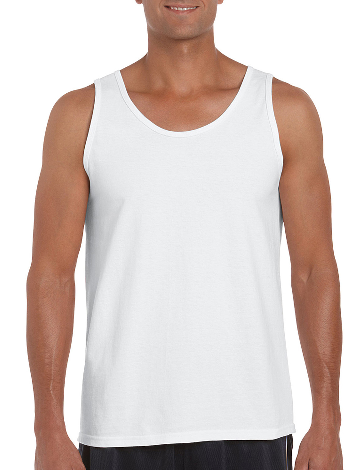 Mens THIN OM 100% Cotton Yoga Tank Top Shirt, 2XL White