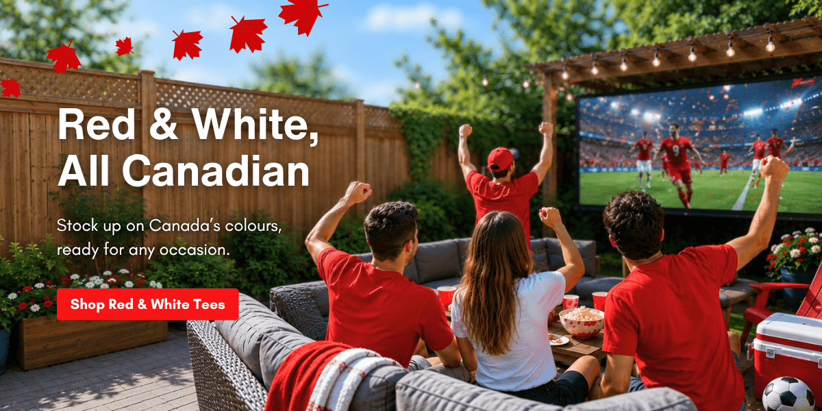 blank canada t-shirts in red & white