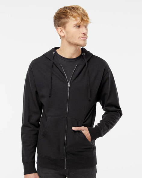SS4500Z Independent Adult Midweight Zip Hooded Sweatshirt | Black