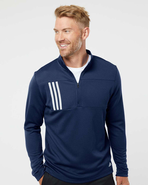 Adidas A554 3-Stripes Quarter-Zip Sweater - T-shirt.ca