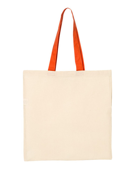 Q-Tees QTB6000 Economical Tote with Contrast-Colour Handles | T-shirt.ca