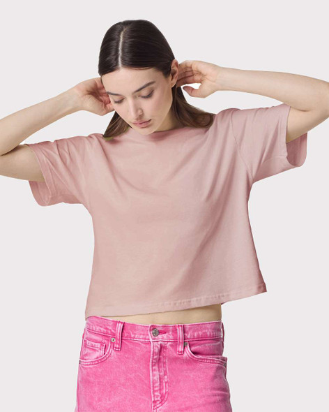 トップス bakateee American Apparel American Apparel 102 Women's Fine Jersey Boxy Tee - T-shirt.ca