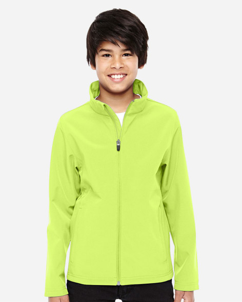 Team 365 TT80Y Youth Leader Soft Shell Jacket | Safety Yellow