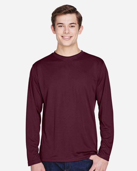Team 365 TT11L Men's Zone Performance Long Sleeve T-Shirt | Sport Dark Maroon