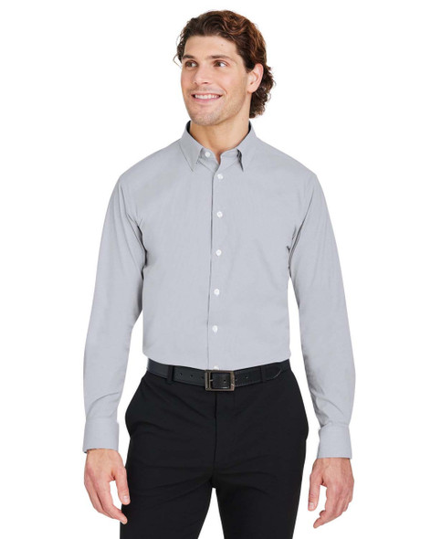 Devon & Jones DG537 Crownlux Performance® Men's Microstripe Shirt | Graphite/white