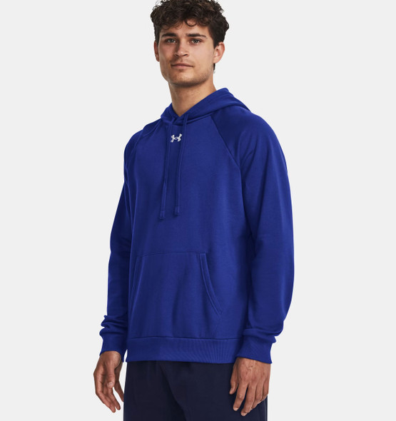 Under Armour 1379757 Men's Rival Fleece Hooded Sweatshirt | Royal/White