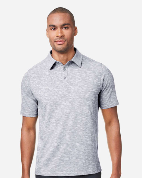 North End NE115 Eclipse Jacquard Polo | Platinum Heather