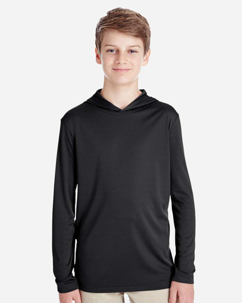 Team 365 TT41Y Youth Zone Performance Hooded T-Shirt | Black