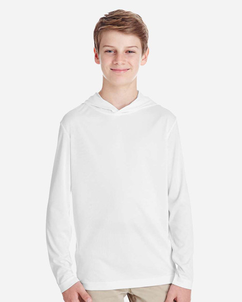 Team 365 TT41Y Youth Zone Performance Hooded T-Shirt | White