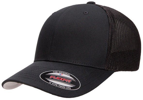 Flexfit 6511 Mesh Trucker Cap | Black