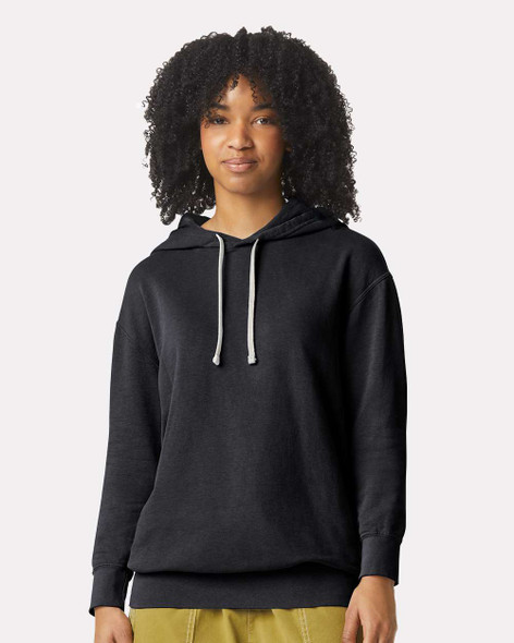 Comfort Colors 1467 Unisex Garment-Dyed Lightweight Fleece Hooded Sweatshirt | Black