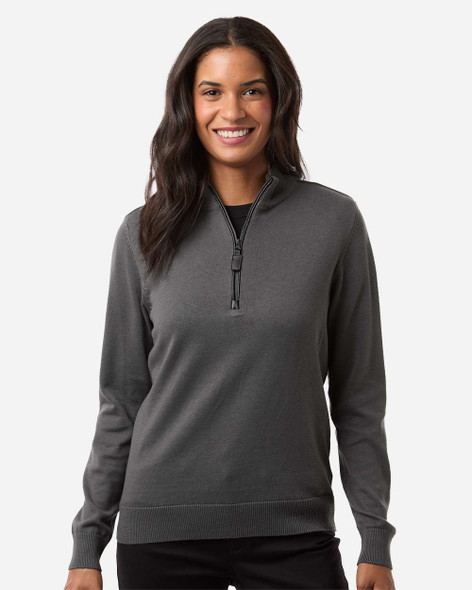 Devon & Jones  DG446W Women's New Classics Quarter-Zip Sweater | Graphite