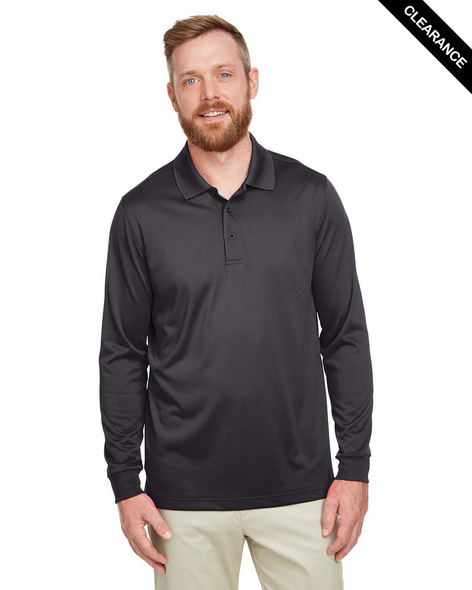 Clearance - Harriton M348LT Men's Tall Advantage Long Sleeve Snag Protection Plus IL Polo | Dark Charcoal