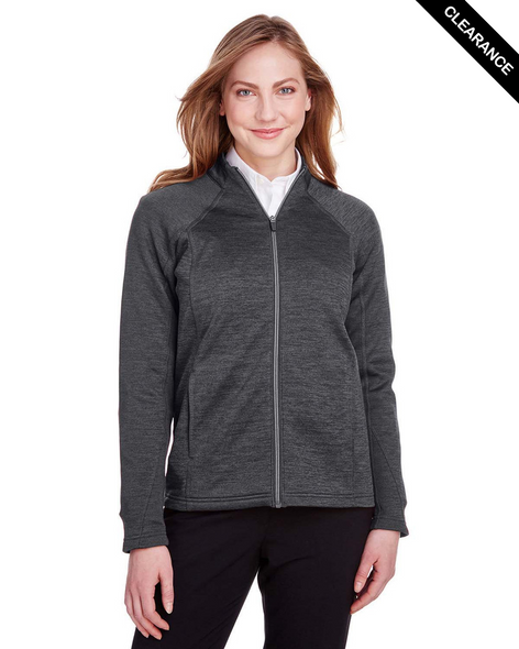 Clearance - North End NE712W  Ladies Flux 2.0 Full-Zip Jacket | Black Heather/ Carbon