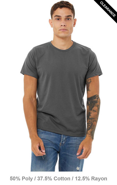 Clearance - 3650 Bella+Canvas Marble Poly Cotton Tee | Asphalt