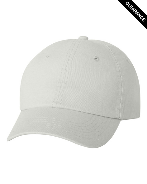 Clearance - Valucap VC300Y Youth Fit Bio-Washed Dad's Cap | White