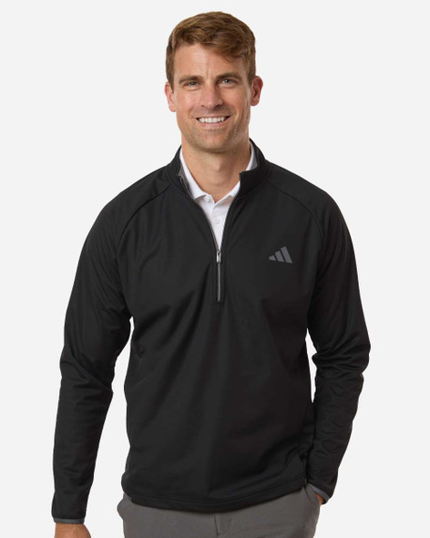 Adidas A2027 Men's Ultimate365 Wind Quarter-Zip Pullover | Black