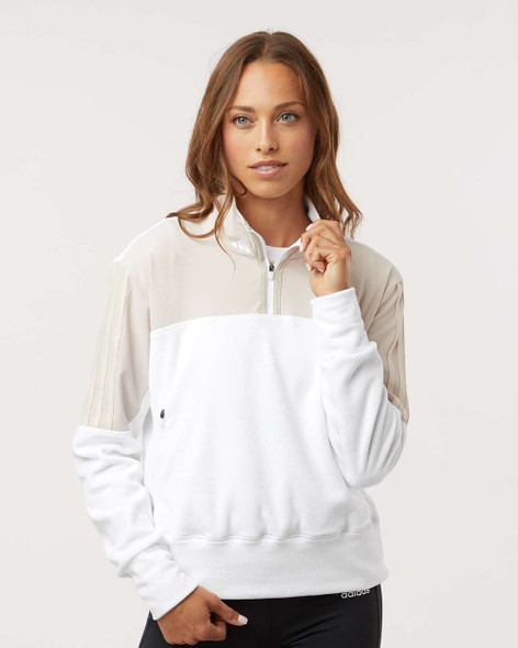 Adidas A601 Women's Fleece Quarter-Zip Pullover | Alumina