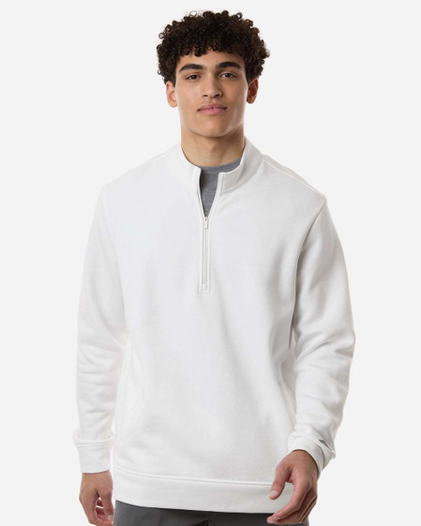 Adidas A721 Men's Elevated Fleece Quarter-Zip Pullover | Core White