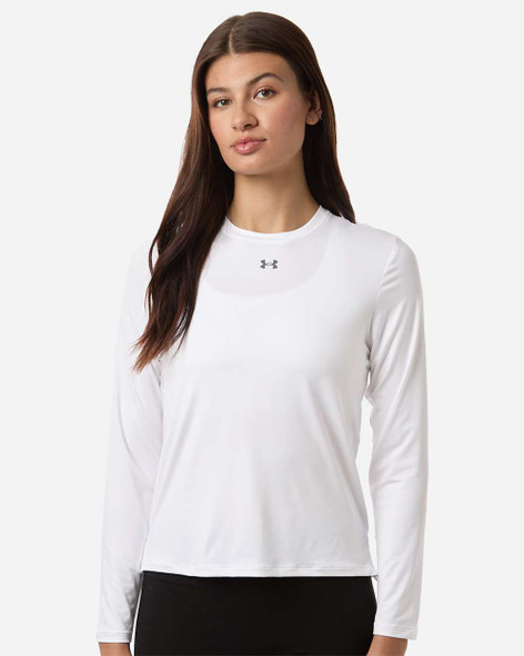 Under Armour 6014457 Women's Team Vanish Long Sleeve T-Shirt | White/ Pitch Grey