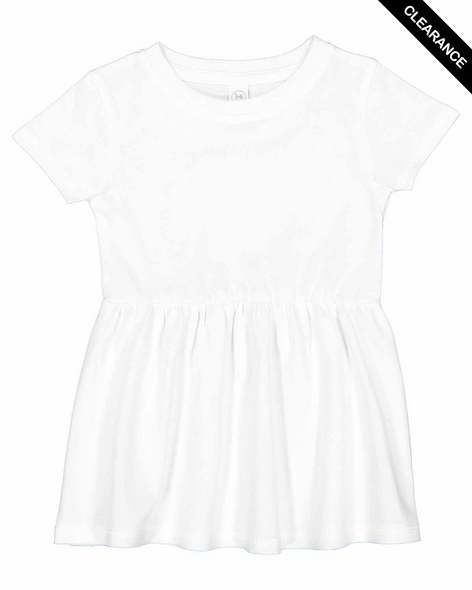 Clearance - Rabbit Skins 5330 Infant Fine Jersey Dress | White