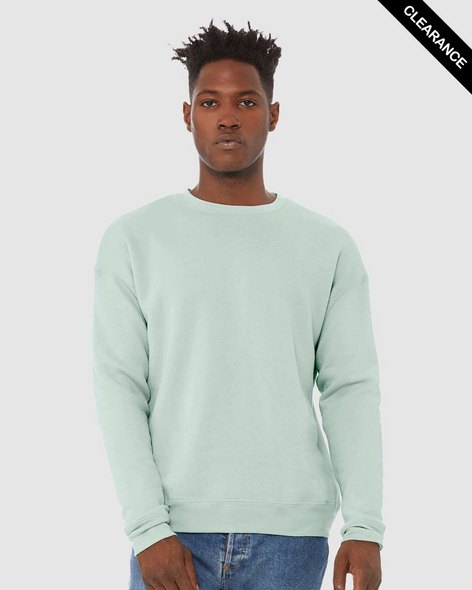 Clearance - Bella+Canvas 3945 Unisex Sponge Fleece Drop Shoulder Crewneck Sweatshirt | Dusty Blue