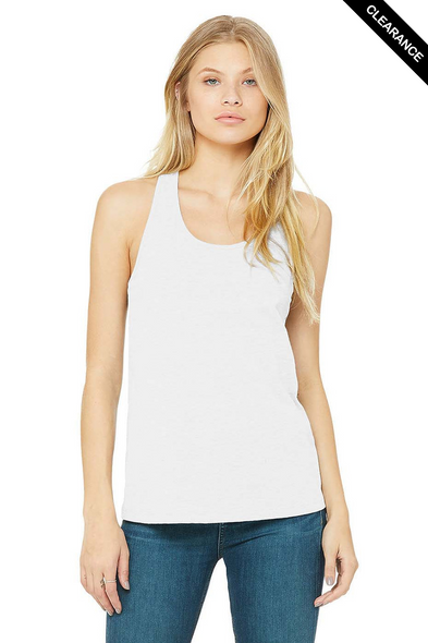 Clearance - Bella+Canvas 6008 Women's Jersey Racerback Tank Top | White