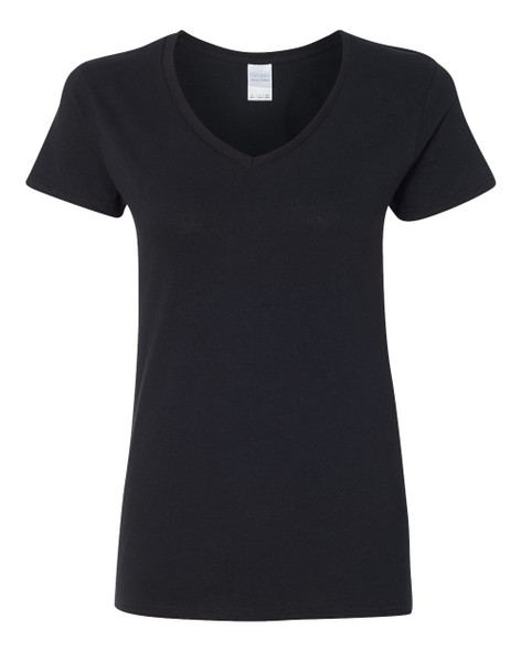 Gildan 5V00L Women's Heavy Cotton™ V-Neck T-shirt | Black