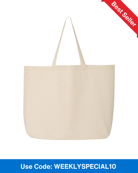 Q-Tees Q600  Canvas Gusseted Jumbo Tote