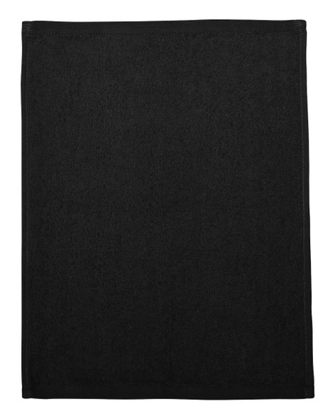 Q-Tees T600   Hemmed Fingertip Towel | Black