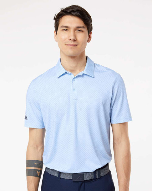Adidas A498 Diamond Dot Print Polo | Glow Blue/ White/ Navy