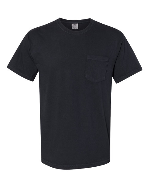 Comfort Colors 6030 Garment-Dyed Heavyweight Pocket T-Shirt | Black